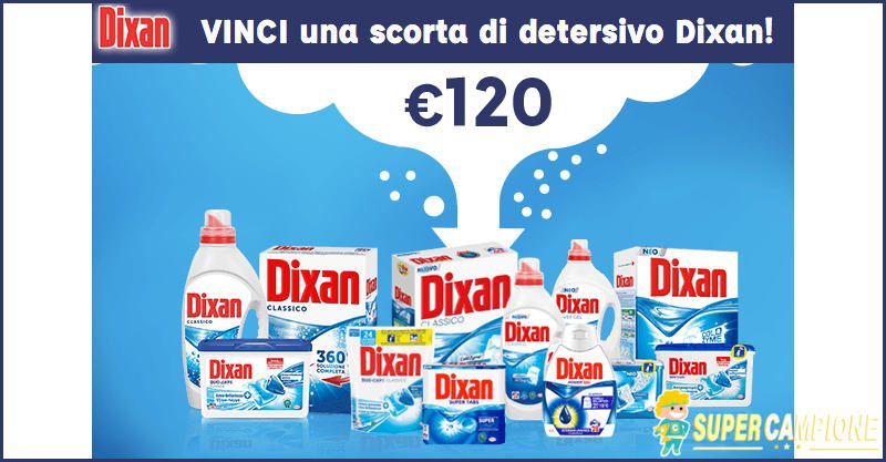 Vinci gratis una scorta di detersivo Dixan