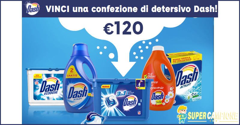 Vinci gratis una confezione di detersivo Dash