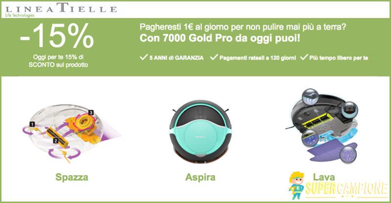 Aspirapolvere robot Gold Pro: sconto del 15%