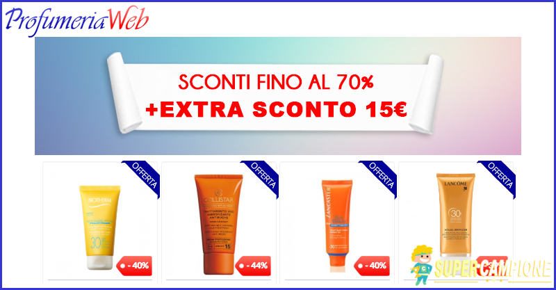 Codice sconto di 15€ su ProfumeriaWeb