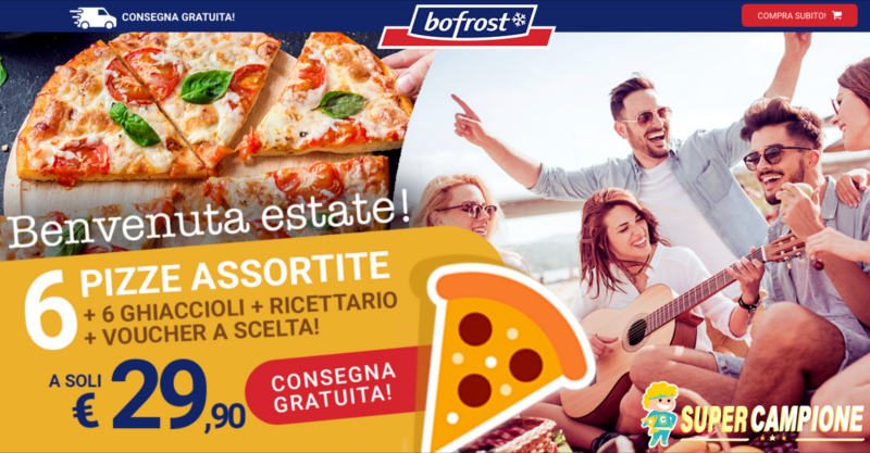 Bofrost: offerta pizze + ghiaccioli + ricettario + voucher