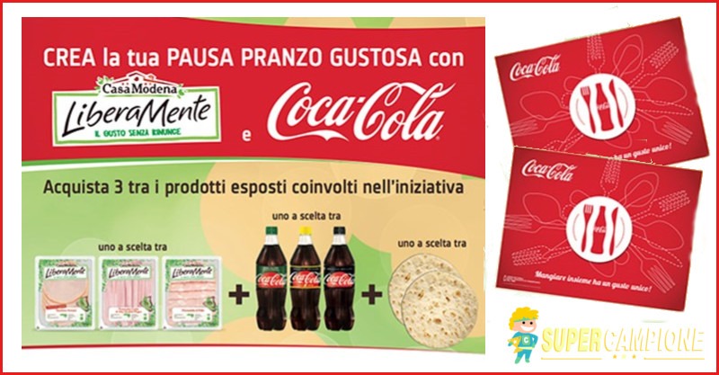 Omaggio una tovaglietta Coca Cola