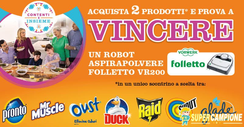 Vinci un robot aspirapolvere Folletto