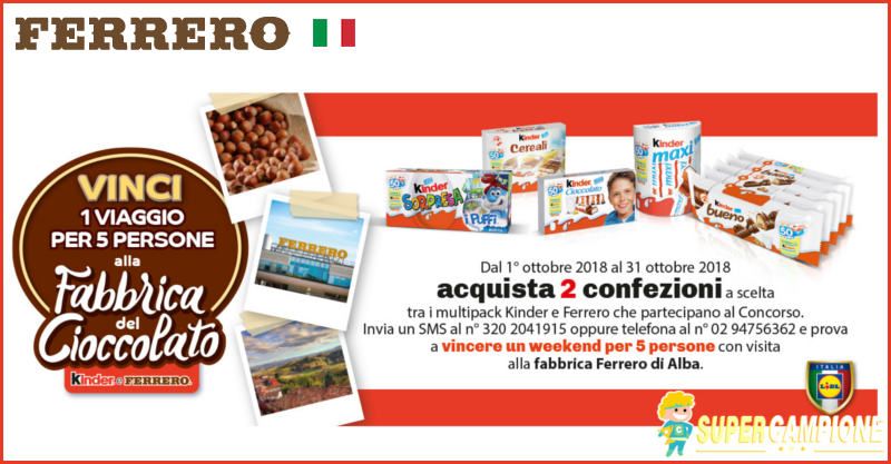 Vinci gratis un viaggio alla Fabbrica del Cioccolato Ferrero Vinci gratis un viaggio alla Fabbrica del Cioccolato Ferrero