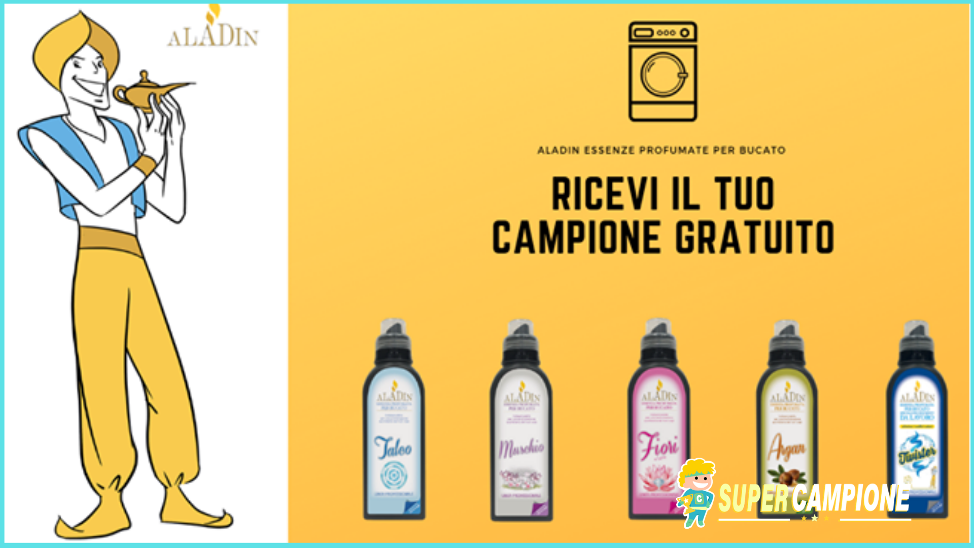 Campioni omaggio di essenze bucato Aladin Campioni omaggio di essenze bucato Aladin