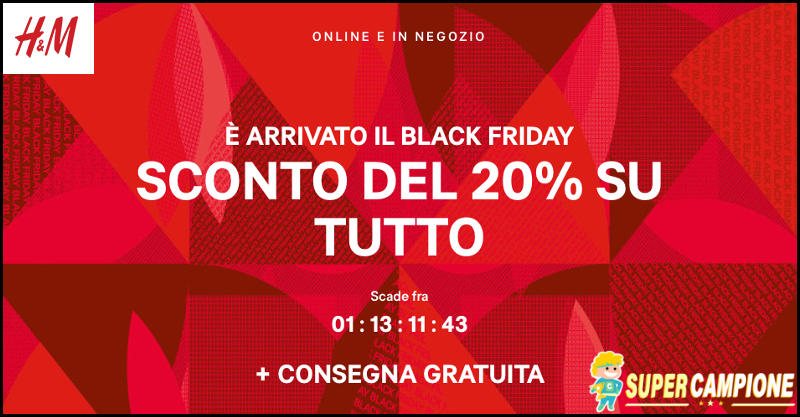 Black Friday H&M: sconto del 20% + spedizione gratuita Black Friday H&M: sconto del 20% + spedizione gratuita