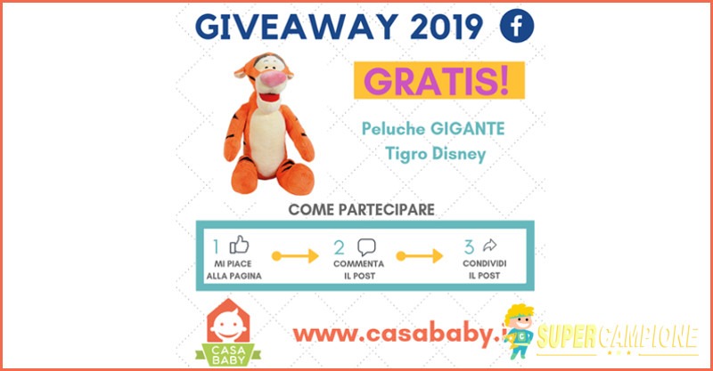 Vinci gratis il peluche gigante di Tigro Vinci gratis il peluche gigante di Tigro
