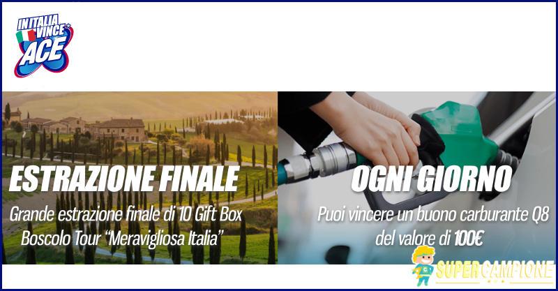 ACE: vinci un buono carburante al giorno e cofanetti Boscolo ACE: vinci un buono carburante al giorno e cofanetti Boscolo