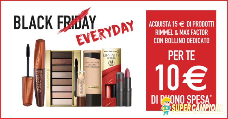 Ricevi un buono spesa da 10€ con Rimmel e Max Factor