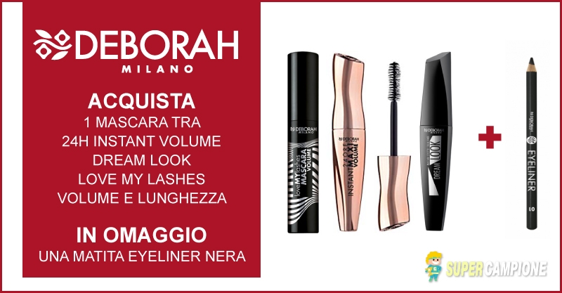 Ricevi gratis la matita eyeliner Deborah Ricevi gratis la matita eyeliner Deborah