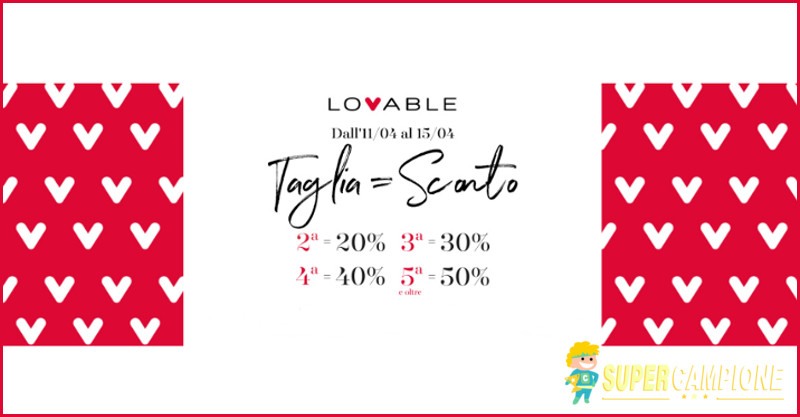 Promozione Lovable Taglia=Sconto