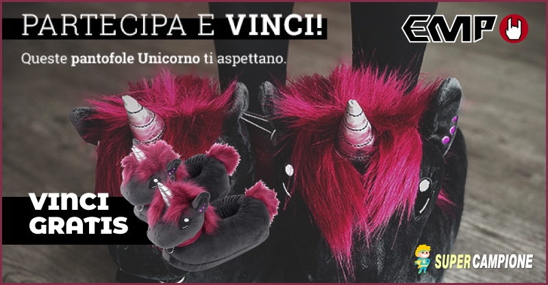 Vinci gratis le pantofole Unicorno Vinci gratis le pantofole Unicorno