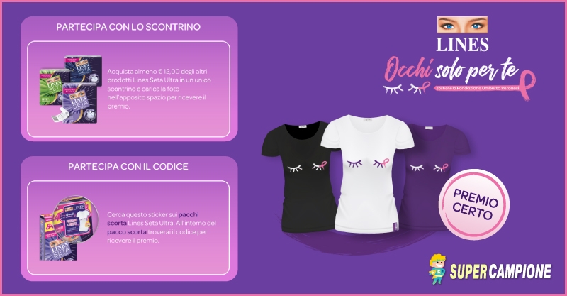 Lines ti regala la T-shirt “Occhi solo per te” Lines ti regala la T-shirt “Occhi solo per te”