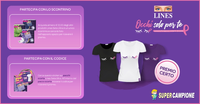 Lines ti regala la T-shirt “Occhi solo per te”