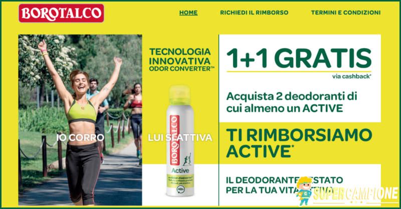 Ricevi gratis deodorante Borotalco Active Ricevi gratis deodorante Borotalco Active