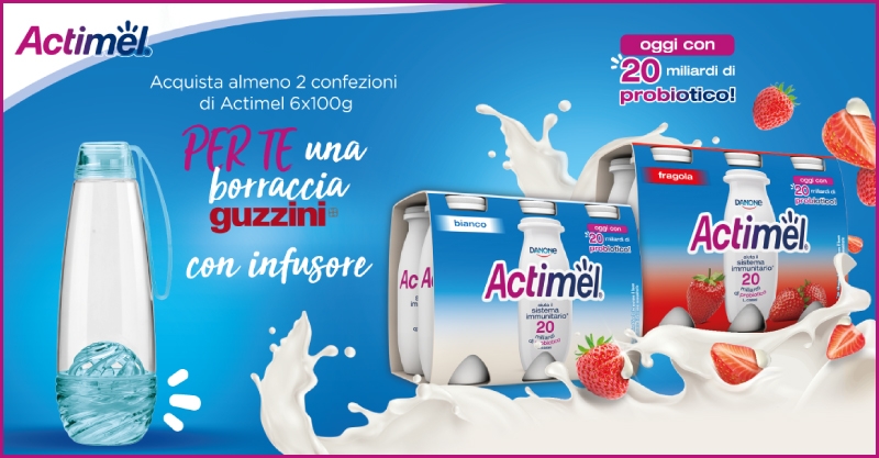 Actimel: ricevi la borraccia Guzzini Actimel: ricevi la borraccia Guzzini