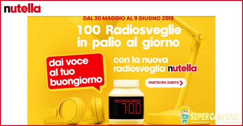 Nutella: vinci 100 radiosveglie ogni giorno Nutella: vinci 100 radiosveglie ogni giorno