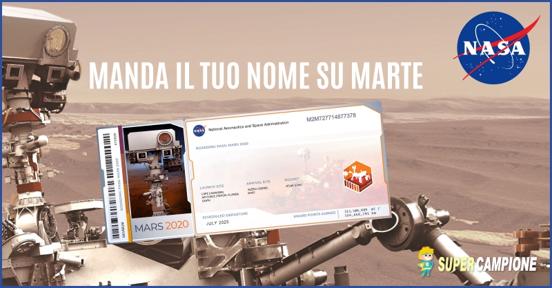 Biglietto Omaggio per Marte con Nasa