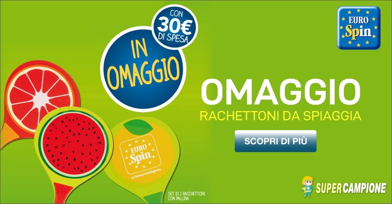 Omaggio rachettoni da spiaggia con Eurospin