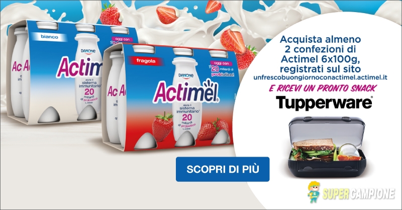 Actimel: vinci un pronto snack Tupperware