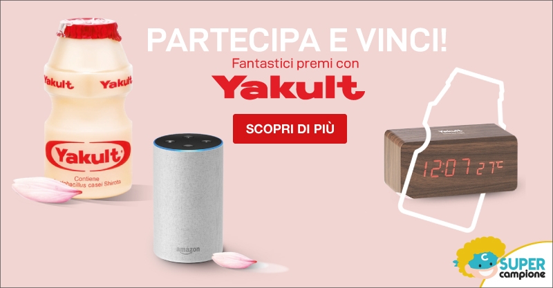 Yakult ti regala gratis un Echo Plus e una sveglia digitale
