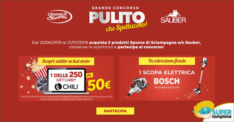 Vinci gift card da 50€ Chili e una scopa elettrica Bosch Vinci gift card da 50€ Chili e una scopa elettrica Bosch