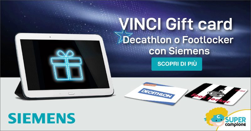 Vinci Gift card Decathlon o Footlocker con Siemens