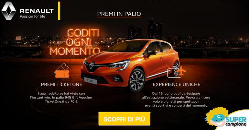 Renault: vinci gratis 945 buoni TicketOne e non solo