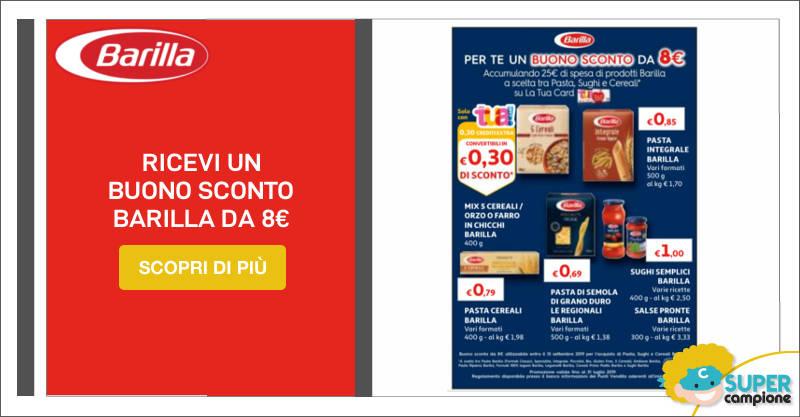 Buono sconto Barilla da 8€ 