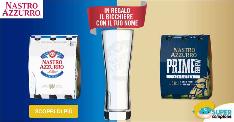 Nastro Azzurro: premio sicuro bicchiere personalizzato