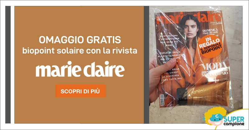 Campioni omaggio biopoint solaire con Marie Claire Campioni omaggio biopoint solaire con Marie Claire