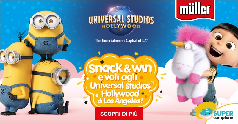 Vinci un viaggio a Los Angeles e prodotti Minions con Muller!