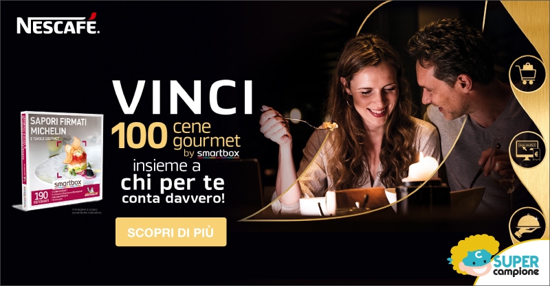 Vinci 100 cene gourmet Smartbox con Nescafè Vinci 100 cene gourmet Smartbox con Nescafè