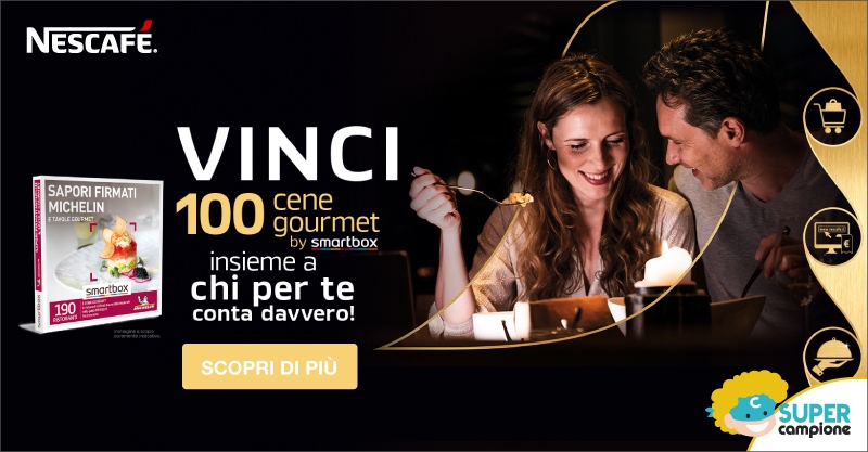 Vinci 100 cene gourmet Smartbox con Nescafè