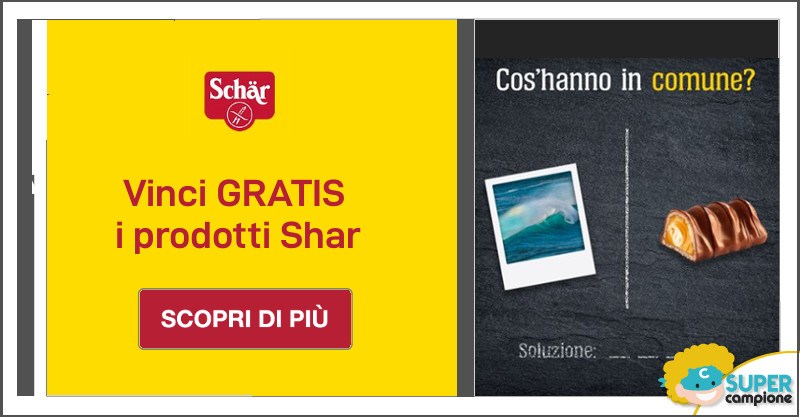 Vinci gratis un pacchetto di prodotti Schär Vinci gratis un pacchetto di prodotti Schär