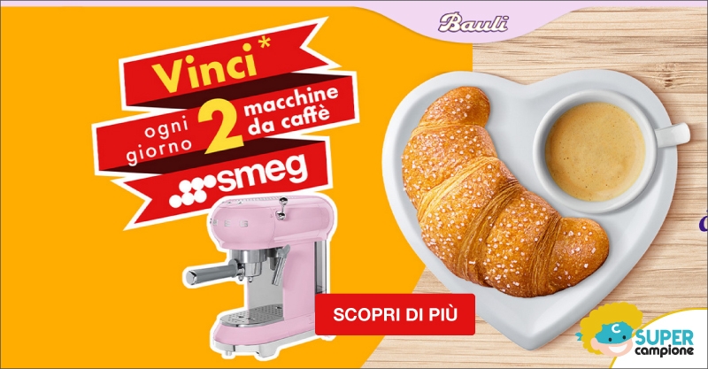 Vinci macchina per il caffè Smeg con Bauli Vinci macchina per il caffè Smeg con Bauli