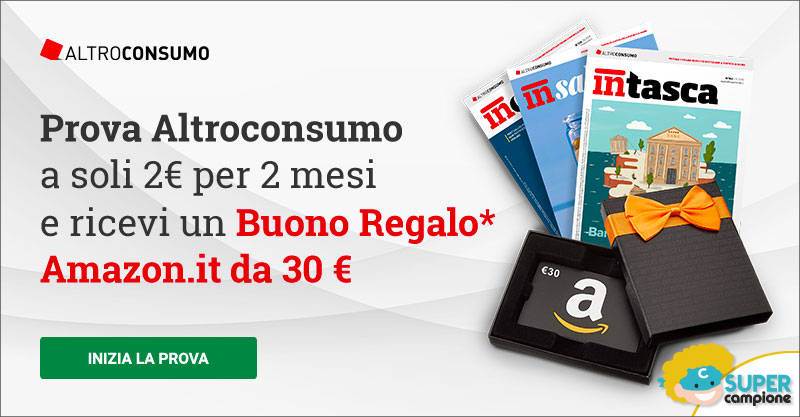 Con Altroconsumo puoi ricevere un buono Amazon da 30€