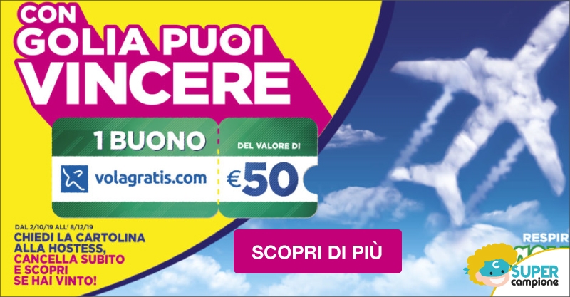 Vinci gratis 1 buono da 50€ Volagratis