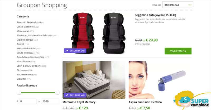 Groupon shopping: nuove offerte ogni giorno