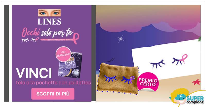 Lines ti regala il telo o la pochette con paillettes Lines ti regala il telo o la pochette con paillettes