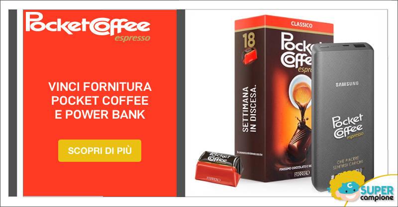 Vinci gratis cioccolatini Pocket Coffee e Power Bank
