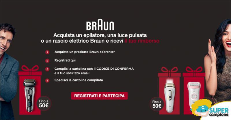 Cashback Braun: ricevi 50€ di rimborso Cashback Braun: ricevi 50€ di rimborso