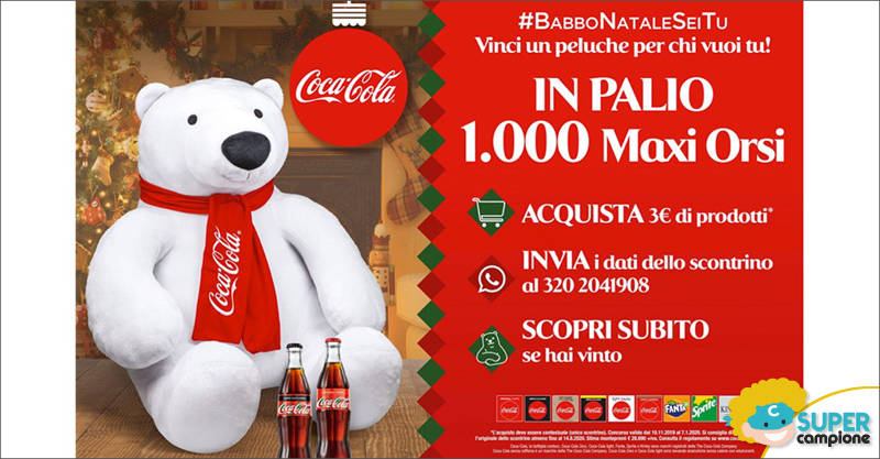 Coca-Cola: vinci 1000 Maxi Orso peluche