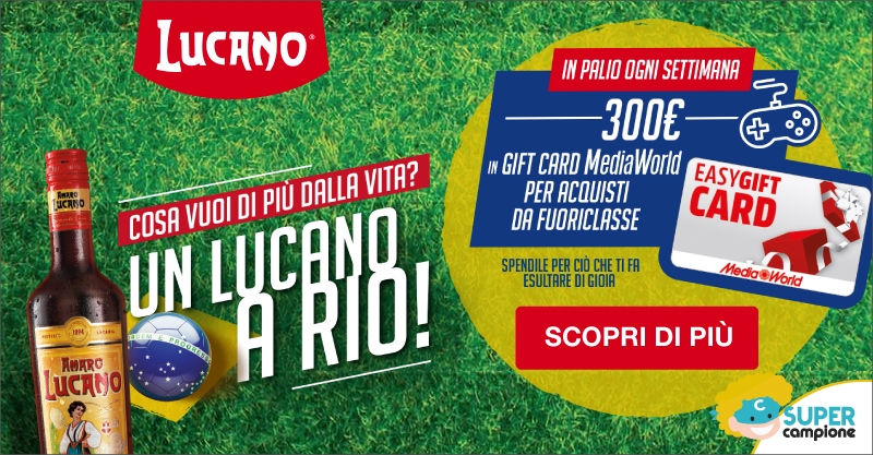 Vinci un viaggio a Rio e un buono MediaWorld di 300€ con Lucano Vinci un viaggio a Rio e un buono MediaWorld di 300€ con Lucano