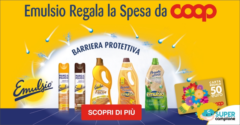 Vinci carte regalo da 50€ Coop con Emulsio Vinci carte regalo da 50€ Coop con Emulsio