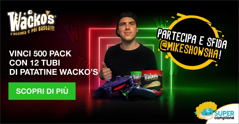 Vinci 500 pack di patatine Wacko’s e sfida Mikeshowsha Vinci 500 pack di patatine Wacko’s e sfida Mikeshowsha