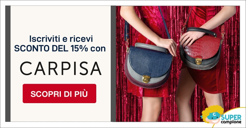 Ottieni gratis uno sconto Carpisa del 15% Ottieni gratis uno sconto Carpisa del 15%
