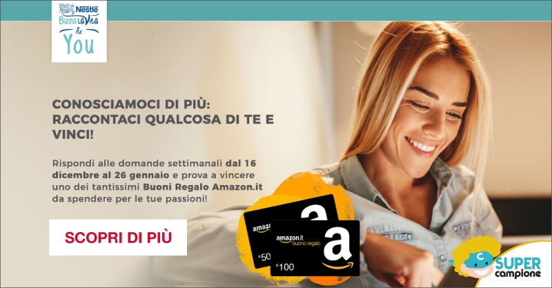 Vinci gratis 100€ buono Amazon con Nestlè