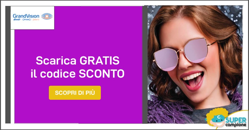 Grandvision occhiali sole: coupon sconto da 10€ + 50% sconto