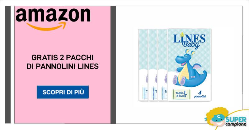 Amazon: ricevi gratis 2 pacchi di pannolini Lines